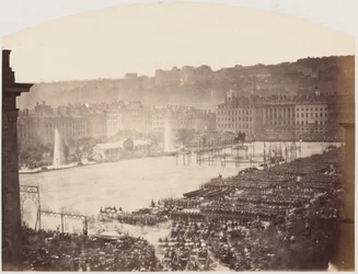 Versammlung der Truppen für Napoleon III, Place Bellecour de Lyon, 1860