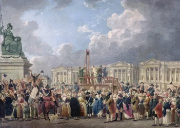 Eine Hinrichtung, Place de la Révolution, zwischen August 1793 und Juni 1794