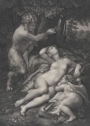 Ein Satyr entdeckt die schlafende Venus, mit Amor an ihrer Seite (1801)