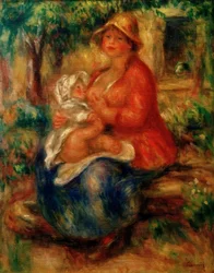 Aline Renoir stillt ihren Sohn