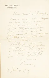 Autographenbrief an Dr. Fritz Thurneyssen, Paris und Les Collettes, 24. Juni 1908