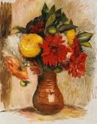 Blumenstrauß in einem Steinkrug