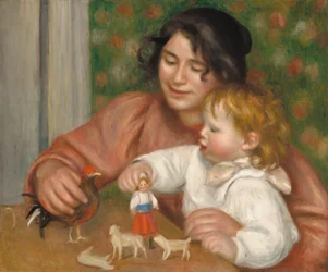 Kind mit Spielzeug - Gabrielle und der Sohn des Künstlers, Jean, 1895-1896