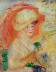 Frau mit Sonnenschirm