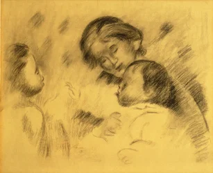 Gabrielle Renard mit Jean Renoir und einem kleinen Mädchen, ca. 1895-96