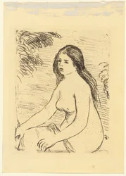 Sitzende nackte Frau