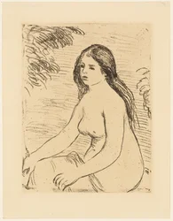 Sitzende nackte Frau