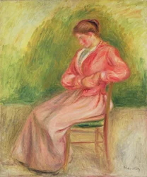 Sitzende Frau