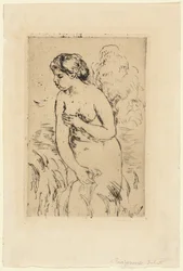 Stehende Badende