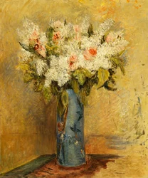 Vase mit Lilien und Rosen, ca. 1870