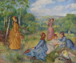 Junge Damen spielen Badminton, ca. 1887