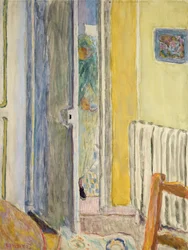 Eine Frau betritt das Wohnzimmer, 1942