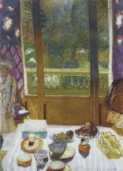 Das Frühstückszimmer mit Blick in den Garten