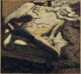 Schlafende Frau auf einem Bett, oder Die Träge