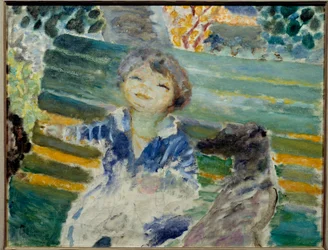 Kleines Mädchen mit dem Hund