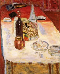 Stillleben mit Flasche Rotwein