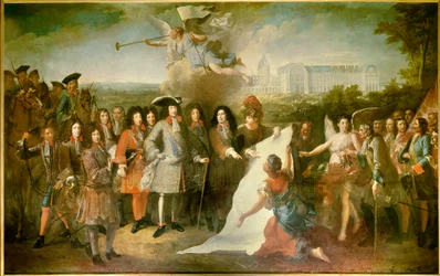 Präsentation des Plans des Royal Hote des Invalides an Louis XIV. durch den Marquis de Louvois