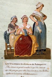Französische Revolution: Jakobinerstrickerinnen oder Robespierre. Wir gaben diesen Frauen Geld, um zum Jakobinerclub zu gehen.