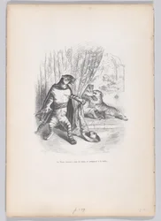Der Tiger schlich sich heimlich heran, der Dolch in seiner Hand aus Szenen aus dem Privatleben a..., ca. 1837-47