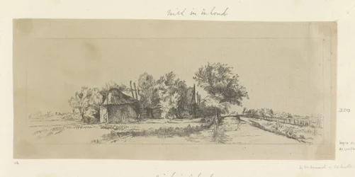 Landschaft mit einem Kanal und Palisade