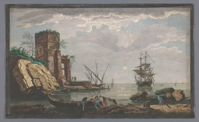 Blick auf eine Küste in der Umgebung von Toulon bei Mondlicht