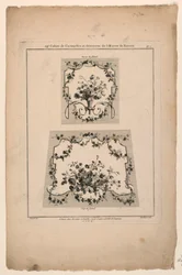 Entwürfe für Gobelin-Stuhlsitze, Tafel 1 aus "Cahier de Cartouches et Ornemens de l