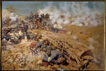 Krieg von 1870: „Feuerlinie in der Schlacht von Rezonville am 16. August 1870“ (Pierre Georges Jeanniot)
