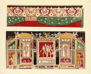 Buntes Stuck aus Pompeji im Museum von Neapel