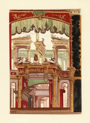 Dekoratives Paneel aus Pompeji, im Museum von Neapel aufbewahrt