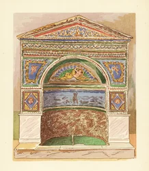 Emailmosaikbrunnen im Haus des Bären, oder Casa dell