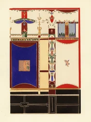 Tafel mit einzigartigem Dunkelblau aus Pompeji, frühe vierte pompejanische Stil