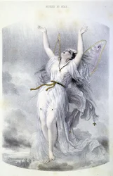 Fee: La Peri - in „Les femmes mythologiques“, von Mery und Foelix, Illustration von G. Staal, Ed. von Gouet