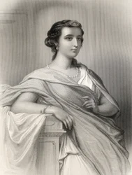 Aspasia von Milet (um 470-410 v. Chr.), Illustration aus „World Noted Women“ von Mary Cowden Clarke, 1858