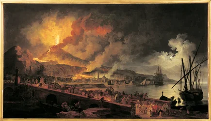 Eruption des Vesuvs von Portici aus