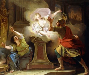 Aeneas verfolgt Helena im Tempel der Vesta