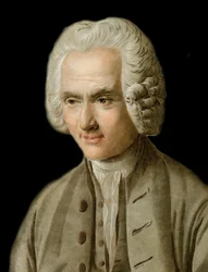 Porträt von Jean-Jacques Rousseau - Gravur von Pierre Michel Alix