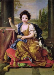 Marie-Anne de Bourbon (1666-1739) Mademoiselle de Blois, Seifenblasen blasend