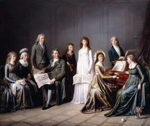 Porträt von Johann Burki, Generalbevollmächtigter des Kantons Bern, und seiner Familie, 1797