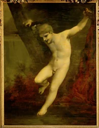 Junger Zephyr schaukelt über dem Wasser (Studie in Grisaille)