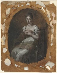 Sitzende junge Frau
