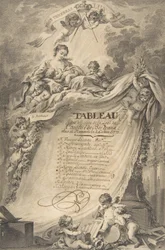 Diplom für die Freimaurer von Bordeaux, nach François Boucher, 1766