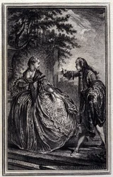 Nicaise - in „Tales et nouvelles en vers“ von Jean La Fontaine. 1776. Illustration von P.P. Choffard