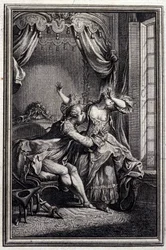 Richard Minulto - in „Erzählungen und neue Verse“ von Jean La Fontaine. 1776. Illustration von P.P. Choffard.