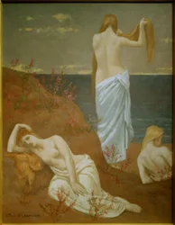 Junge Frauen am Meer