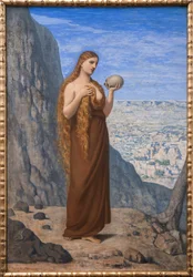 Maria Magdalena in der Wüste - von Pierre Puvis de Chavannes (1824-1898) - 1869 - Marie Madeleine dans le désert - 36,8 x 48 cm - Museum in Frankfurt | Städel Museum