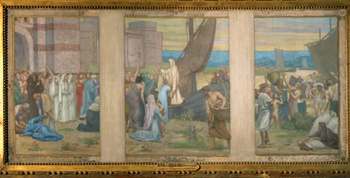 Heilige Genevieve bringt frische Vorräte nach Paris (Skizze für das Pantheon in Paris)