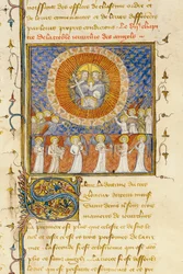 Detail einer Seite aus "De Proprietatibus Rerum" von Bartholomeus Anglicus, in der französischen Übersetzung von Jean Corbechon, ca. 1390