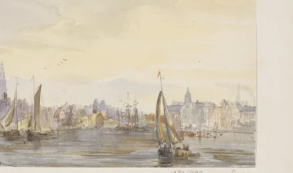 Ansicht einer Stadt am Wasser