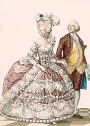 Informelles Hochzeitskleid, graviert von Dupin, Platte Nr. 88 aus 