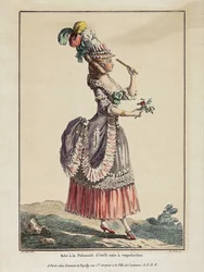 Robe à la polonaise aus einfarbigem Stoff mit Kapuze